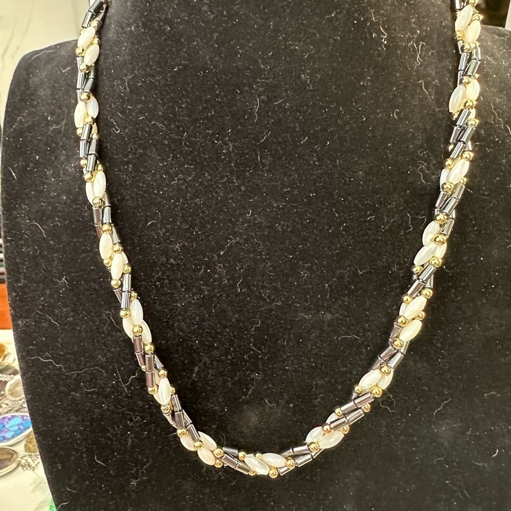 Bold Black and Gold Braided Necklace